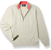 カシミヤハーフジップアップセーター