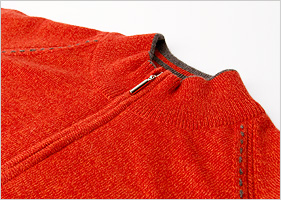 カシミヤハーフジップアップセーター