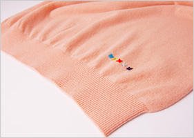 カシミヤVネックセーター/ピンクベージュ