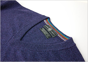 カシミヤVネックセーター/ディープパープル