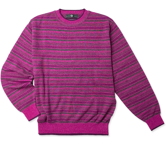 カシミヤクルーネックセーター/パープル