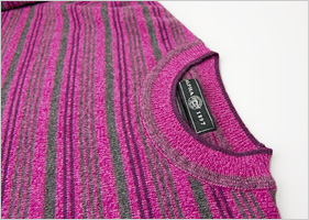 カシミヤクルーネックセーター/パープル